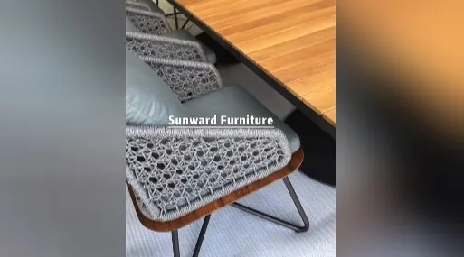 Aluminum Garden Patio Outdoor Furniture Rope Wicker Rattan Dining Chair and Table