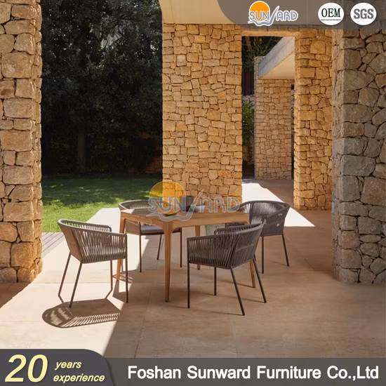 Aluminum Garden Patio Outdoor Furniture Rope Wicker Rattan Dining Chair and Table